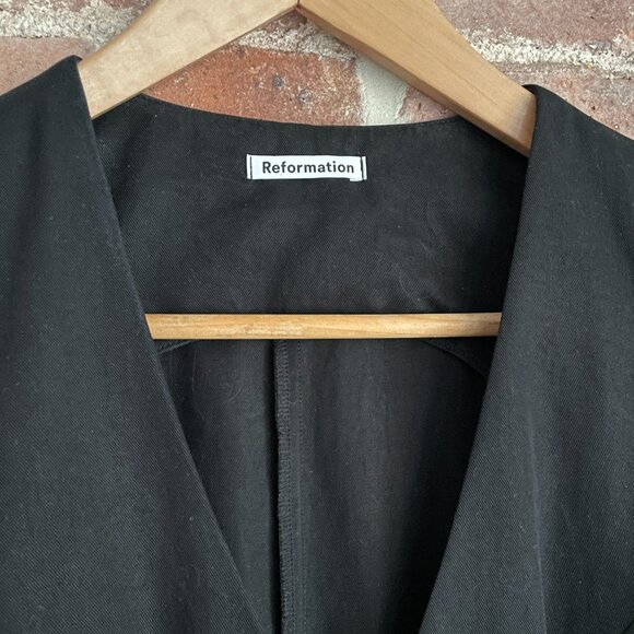 Reformation Devin Twill Vest in Black Sz 4 - Picture 4 of 7